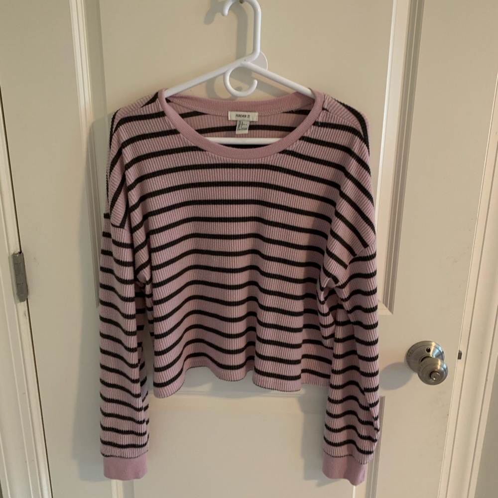 Cropped Forever 21 Long Sleeve Ribbed Shirt!